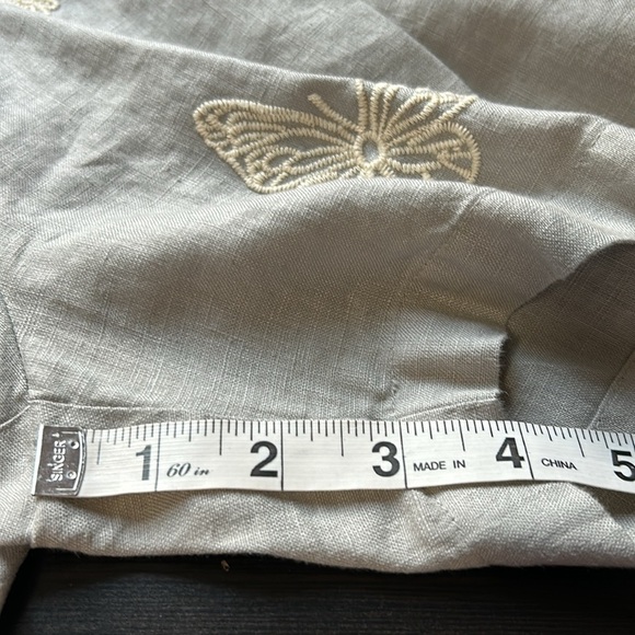 Johnny Was Short Embroidered Linen Butterfly Floral Drawstring Short Pockets XS - Picture 11 of 11